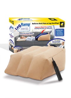 Inflatable Leg Elevation Pillows, Hip and Knee Pain, Improves Circulation, Reduces Swelling-Inflatable Bed Wedge Pillow 60x50x30cm Beige