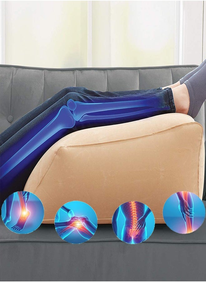 Arabest - Inflatable Leg Elevation Pillows, Hip and Knee Pain, Improves Circulation, Reduces Swelling-Inflatable Bed Wedge Pillow 60x50x30cm Beige - Image 1