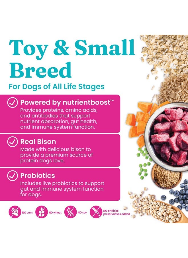 solid gold - Small Breed Dog Food  Nutrientboost Wee Bit Whole Grain Made W/Real Bison, Brown Rice, & Pearled Barley  High Fiber, Probiotic Dry Dog Food For Dogs With Sensitive Stomachs  3.75 Lb - Image 1