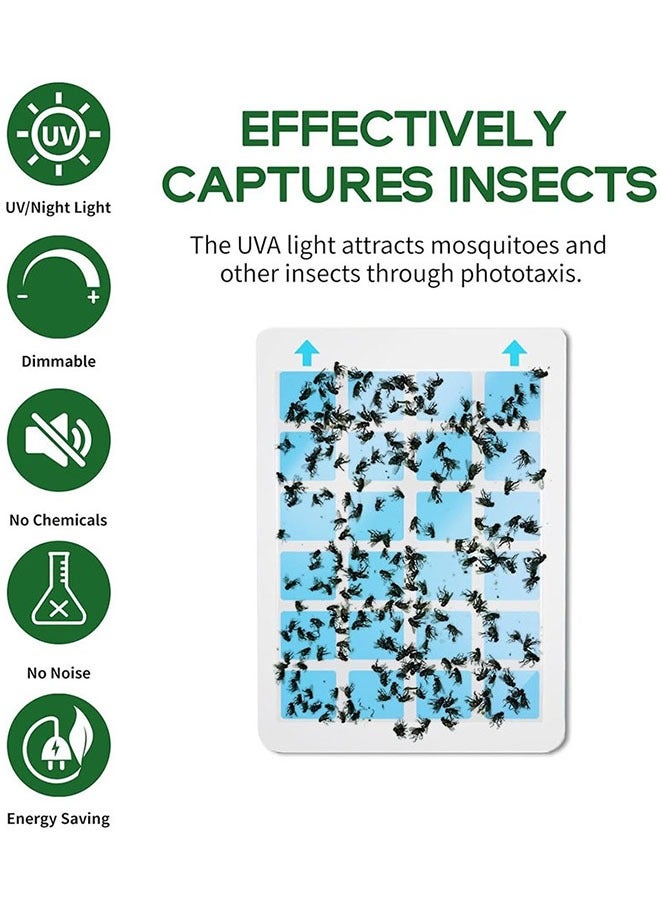 Muyixin Indoor Fly Trap for Home, Plug-in Flying Insect Traps Catcher with Dimmable UVA Attract Night Light Mode, 2 Device+10 Glue Cards - Image 3