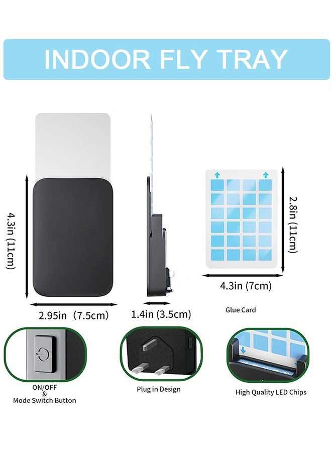 Muyixin Indoor Fly Trap for Home, Plug-in Flying Insect Traps Catcher with Dimmable UVA Attract Night Light Mode, 2 Device+10 Glue Cards - Image 2