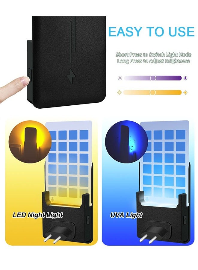 Muyixin Indoor Fly Trap for Home, Plug-in Flying Insect Traps Catcher with Dimmable UVA Attract Night Light Mode, 2 Device+10 Glue Cards - Image 4