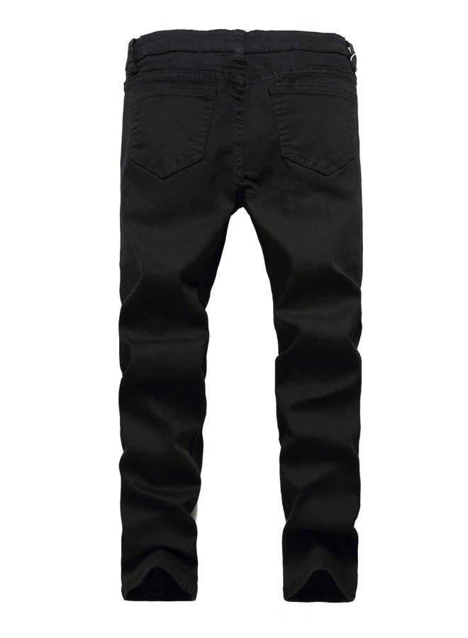 FREDD MARSHALL Boy's Skinny Fit Ripped Destroyed Distressed Stretch Slim Jeans Pants, Black, 8 - Image 3