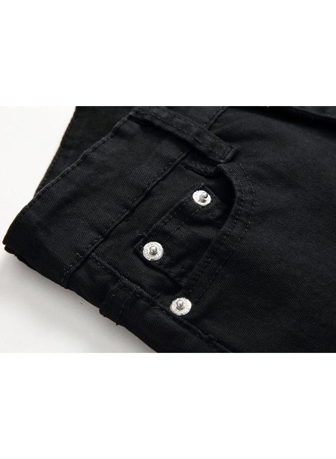 FREDD MARSHALL Boy's Skinny Fit Ripped Destroyed Distressed Stretch Slim Jeans Pants, Black, 8 - Image 4