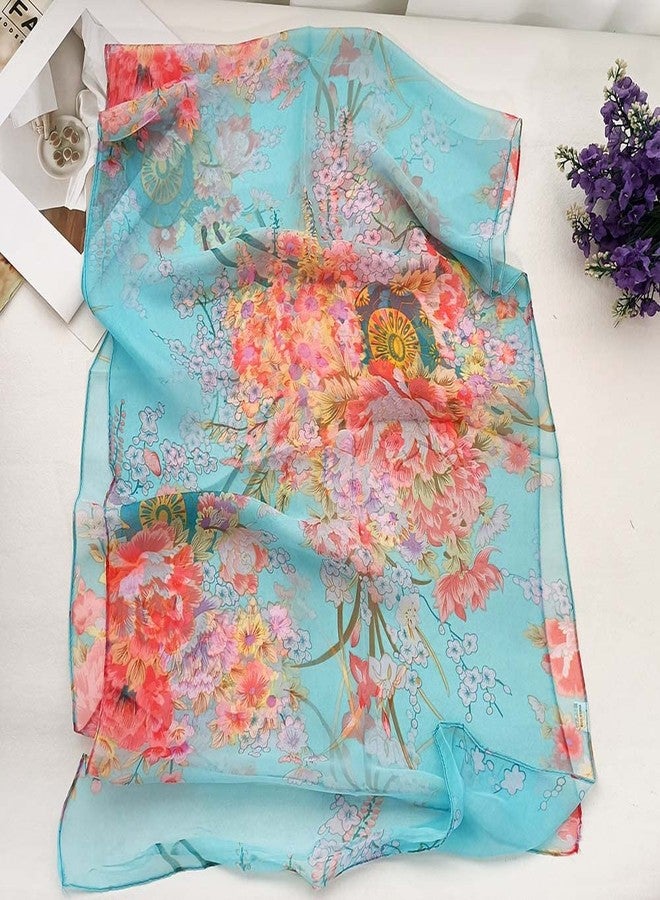 Acotavie Scarfs for Women Lightweight Fashion Scarves Print Floral Pattern Scarf Shawl Wraps (A12) - Image 4