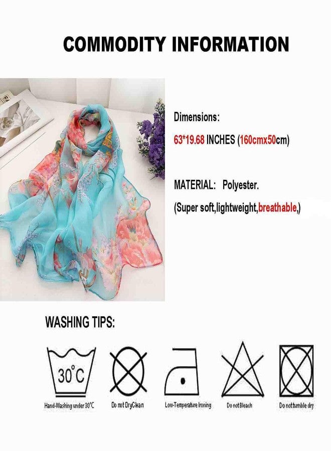 Acotavie Scarfs for Women Lightweight Fashion Scarves Print Floral Pattern Scarf Shawl Wraps (A12) - Image 5