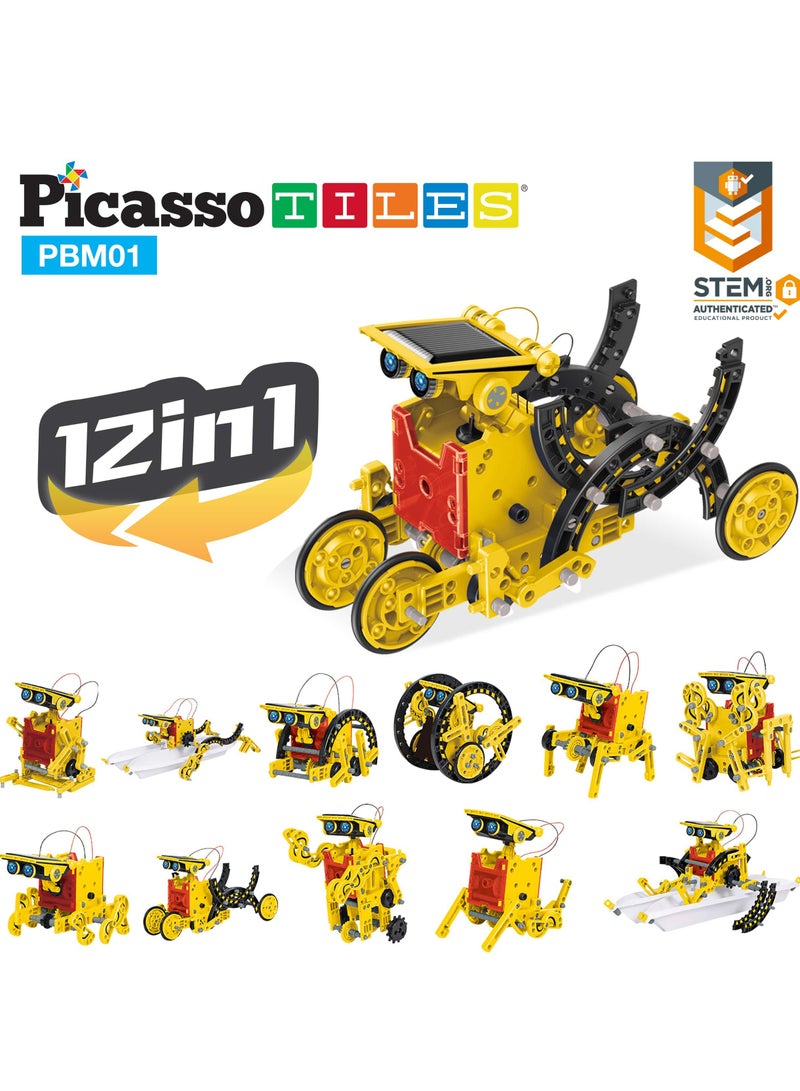 PicassoTiles Picasso - 12-in-1 Solar Powered Space Robot Science Kit for Kids - DIY STEM Building Set with Solar Energy, Hands-on Engineering, and Creative Play  - Image 4