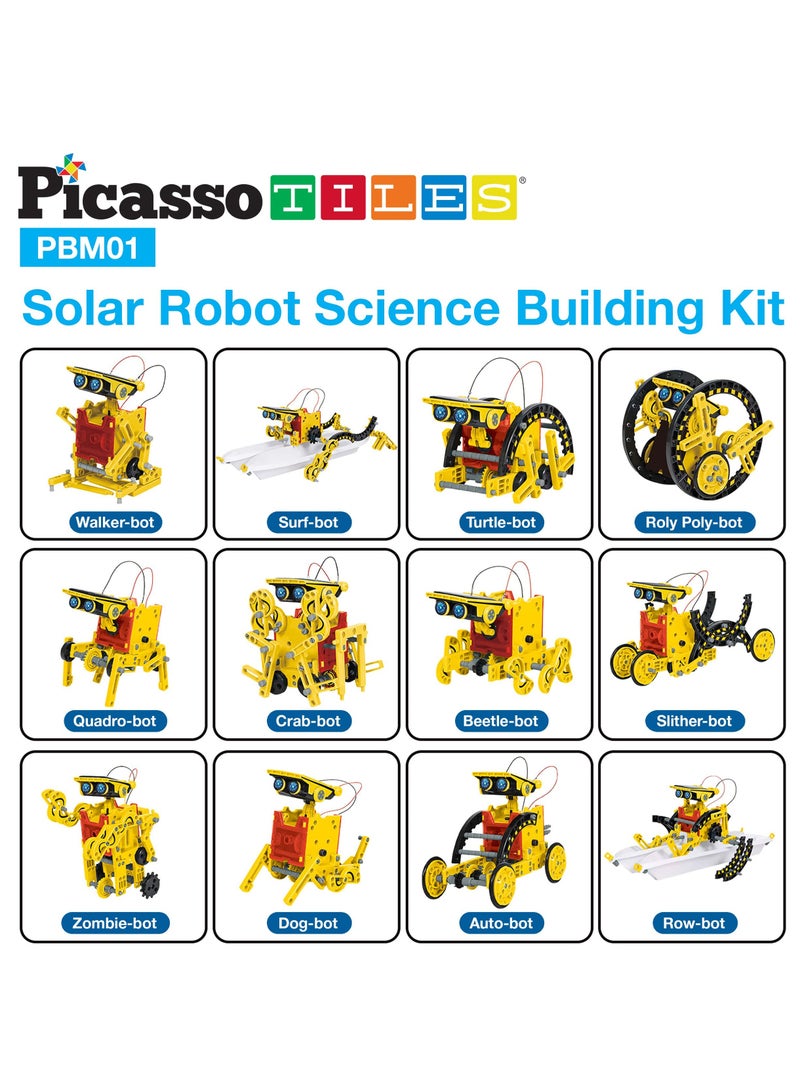 PicassoTiles Picasso - 12-in-1 Solar Powered Space Robot Science Kit for Kids - DIY STEM Building Set with Solar Energy, Hands-on Engineering, and Creative Play  - Image 2