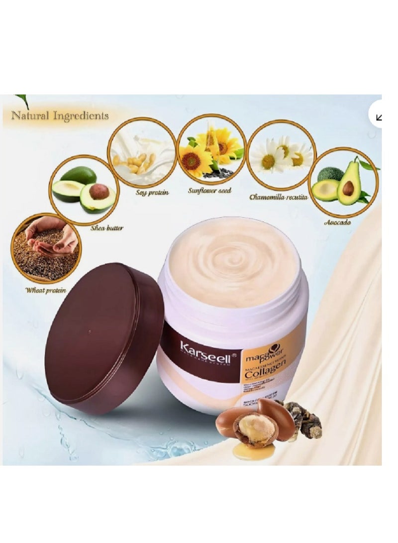 كارسيل قناع كارسيل لعلاج الشعر بالكولاجين مع زيت الأرغان لترطيب مكثف وإصلاح الشعر | 500 مل - Image 3