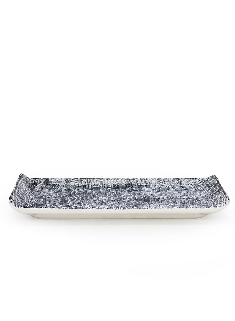 EDESSA Edessa Ginko Ceramic Rectangle Serving Plate (Multicolor, 12.5 x 24cm, Set of 6)  - Image 5