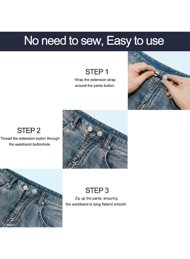 16 PCS Button Extender For Jeans & Pants, Adjustable Pants Waist Button Extenders 1-1.8 Inches For Women Men - Image 3
