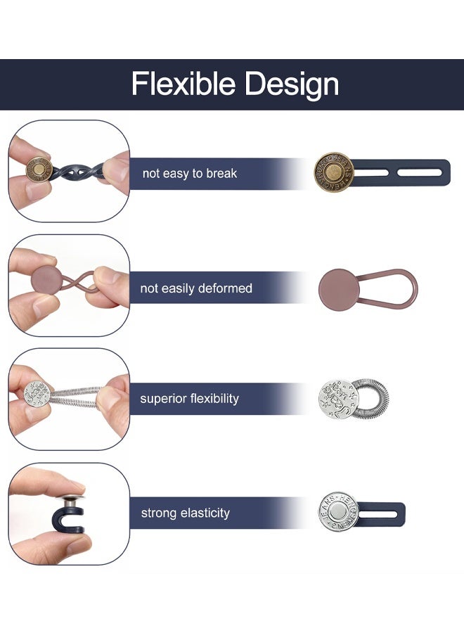 16 PCS Button Extender For Jeans & Pants, Adjustable Pants Waist Button Extenders 1-1.8 Inches For Women Men - Image 4