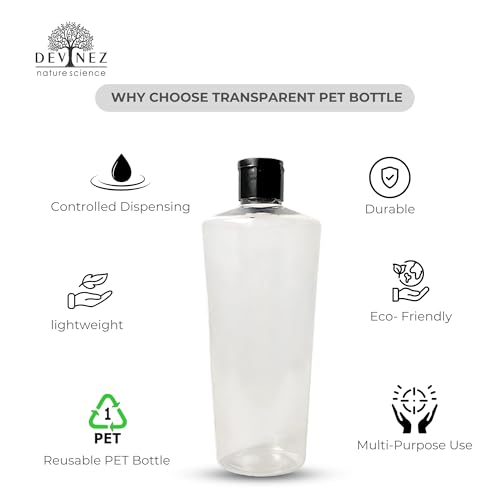 Devinez 250ml Multipurpose Transparent PET Bottle – with Flip-Top Cap, Perfect for Essential Oils, Skin Care, Toners, Cleaning, Sanitizers, Beauty & DIY Projects (Pack of 2) - Image 4