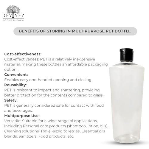 Devinez 250ml Multipurpose Transparent PET Bottle – with Flip-Top Cap, Perfect for Essential Oils, Skin Care, Toners, Cleaning, Sanitizers, Beauty & DIY Projects (Pack of 2) - Image 5