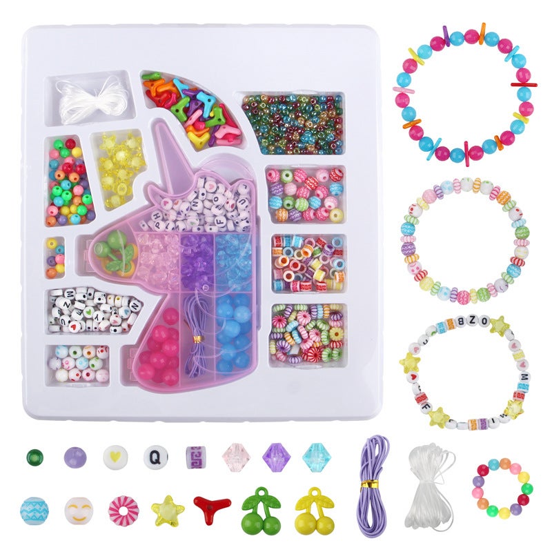 Children DIY Beads Toy Set - Rainbow & Unicorn Beads - Image 2