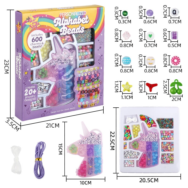 Children DIY Beads Toy Set - Rainbow & Unicorn Beads - Image 5