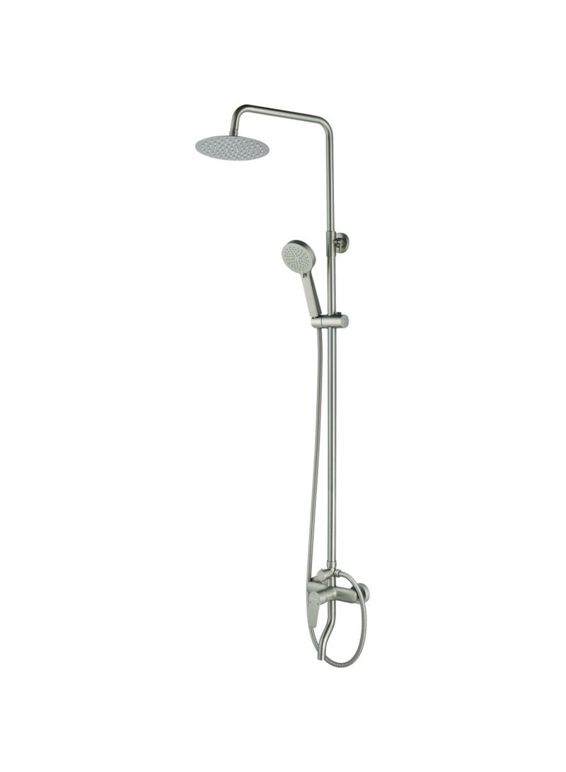 DANUBE HOME Milano Plus Bayz Plus Bath Shower Mixer Complete Set in Brushed Nickel – Wall-Mounted Bathroom Faucet with Hand Shower, Durable Brass Body & Modern Sleek Design - Image 1