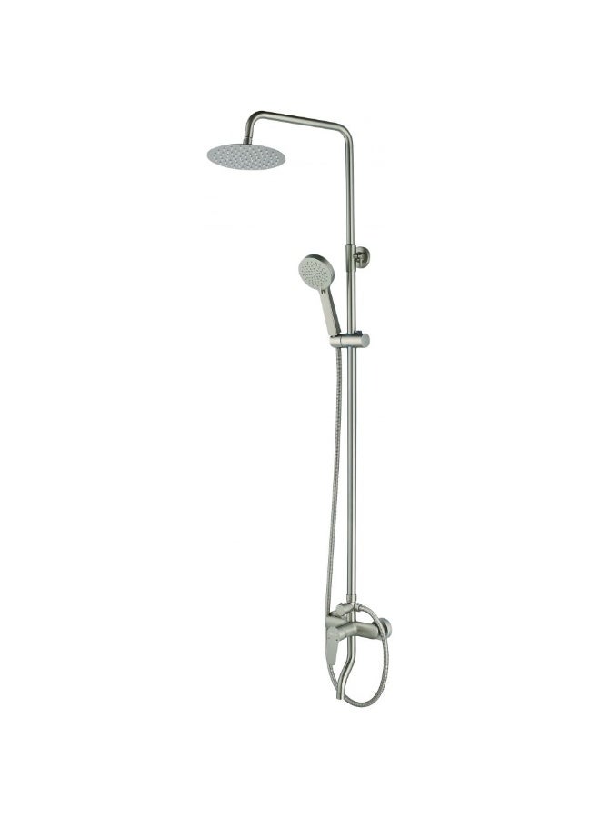 Milano Plus Bayz Bath Shower Mixer Complete Set Brushed Nickel, Wall Mounted Faucet With Hand Shower - Image 1