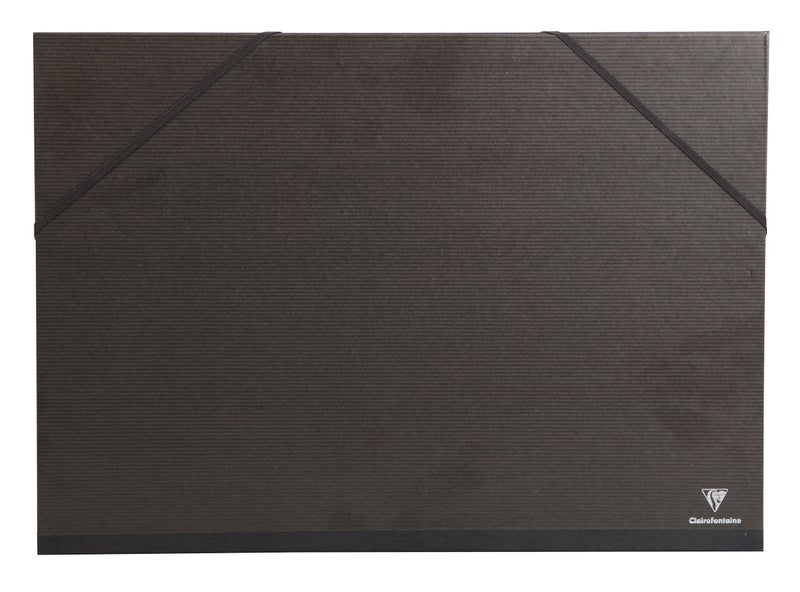 Clairefontaine  Ref 44800C  Kraft Art Folder  A3 Size Elastic Straps Closure White Paper Lining Acid Free  Suitable for Transporting Artwork  Black