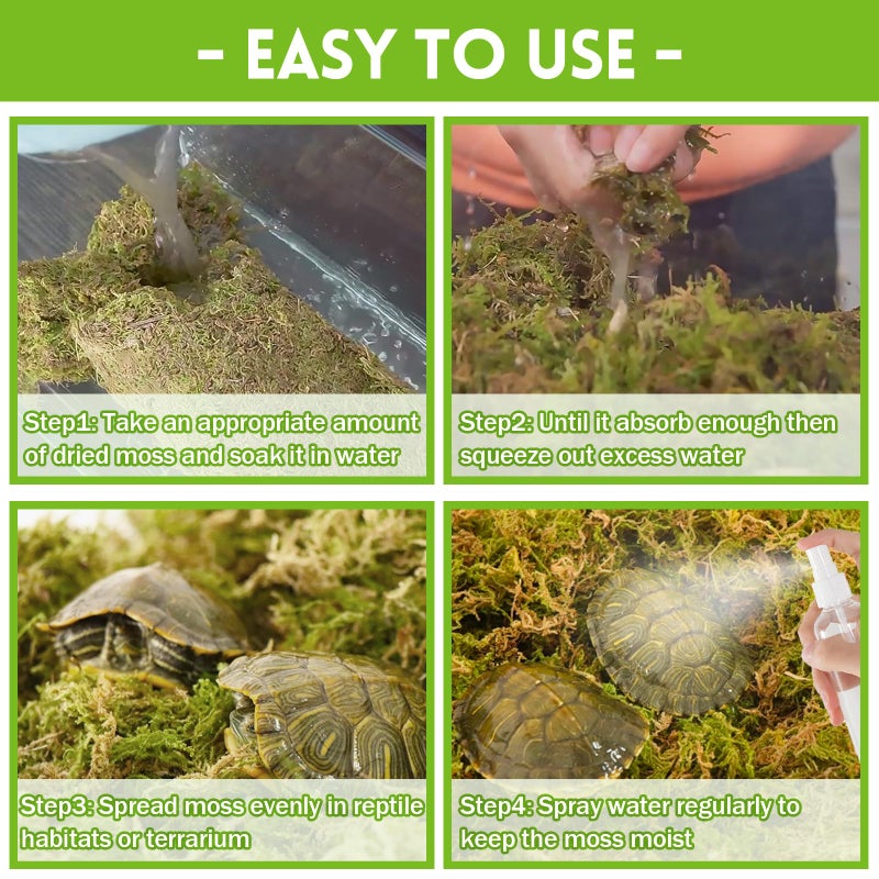 Riare 3.5 OZ Premium Sphagnum Moss for Reptiles- 4QT Natural Live Moss Reptile Moss Bedding for Terrarium, Hatching, Forest Sphagnum Moss Reptile Substrate for Snakes, Gecko, Turtles, Frogs, Leopard - Image 4