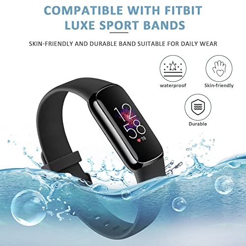 AK Sport Band Compatible with Fitbit Luxe Bands for Women Men, Soft Silicone Replacement Sport Straps Wristbands for Fitbit Luxe Fitness and Wellness Tracker (Small,Black) - Image 4