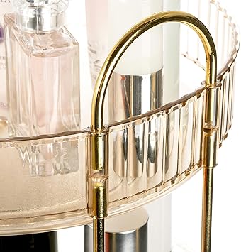 Cididu 360 Rotating Makeup Organizer 3 Tiers Plastic Bathroom Spinning Holder Rack Round Lazy Susan Organizer Large Capacity Countertop Shelf for Cosmetics Perfume Skincare Spice Toiletries - Image 4