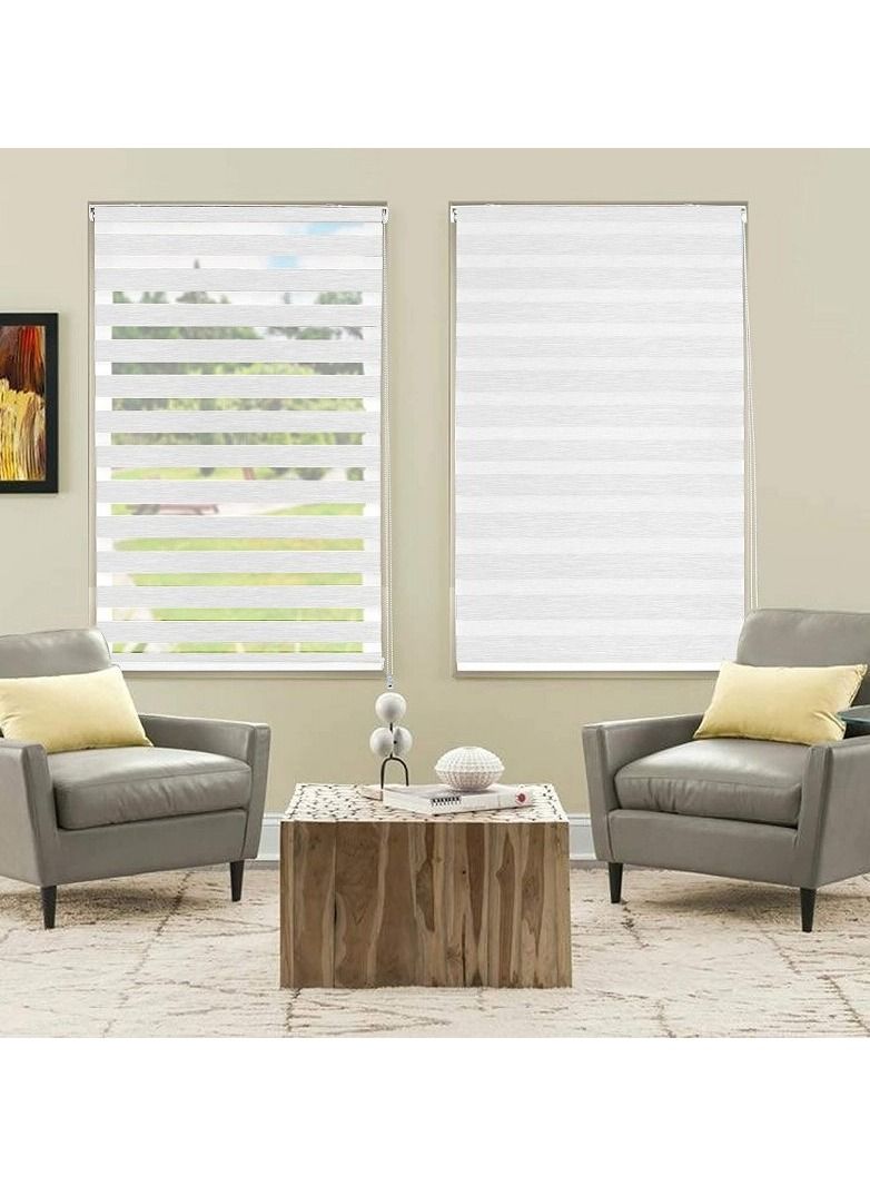 Home Gallery Zebra Blinds for Windows 200*200 cm White - Image 1
