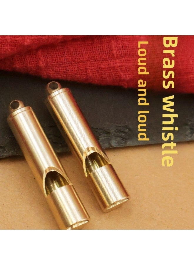 Generic Brass Whistle Referee Retro Outdoor Survival Keychain Children's Life Pendant Camping Training-Color:Whistle + Auspicious Cloud Rope - Image 2