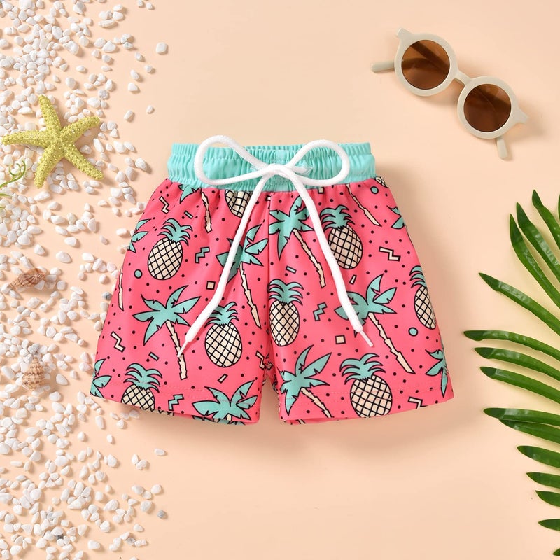 HIHA Infant Toddler Baby Boys Swim Trunk Swimming Shorts Swimsuit Beach Swimwear Bathing Suit for 9 Months Little Boys Kids, Pink Pineapple, 6-12 Months - Image 4