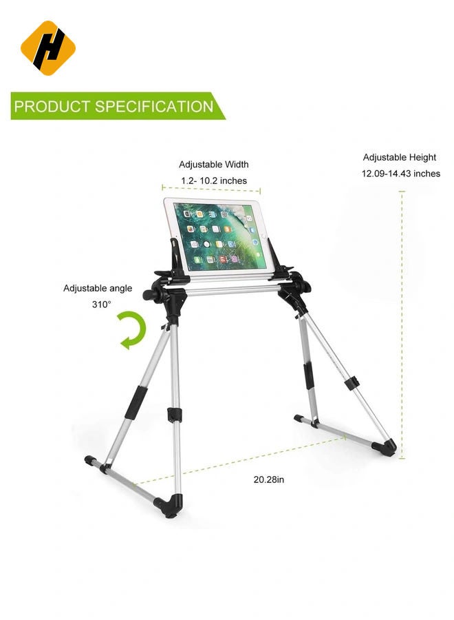 HuHa Tablet Holder, 360 Adjustable Phone/Tablet Stand with Steel Arm, Lazy Mount Tablet Clamp for All 4"-10.5" Phones, Tablet, Switch, for Gaming, Watching Video, Chatting  - Image 4