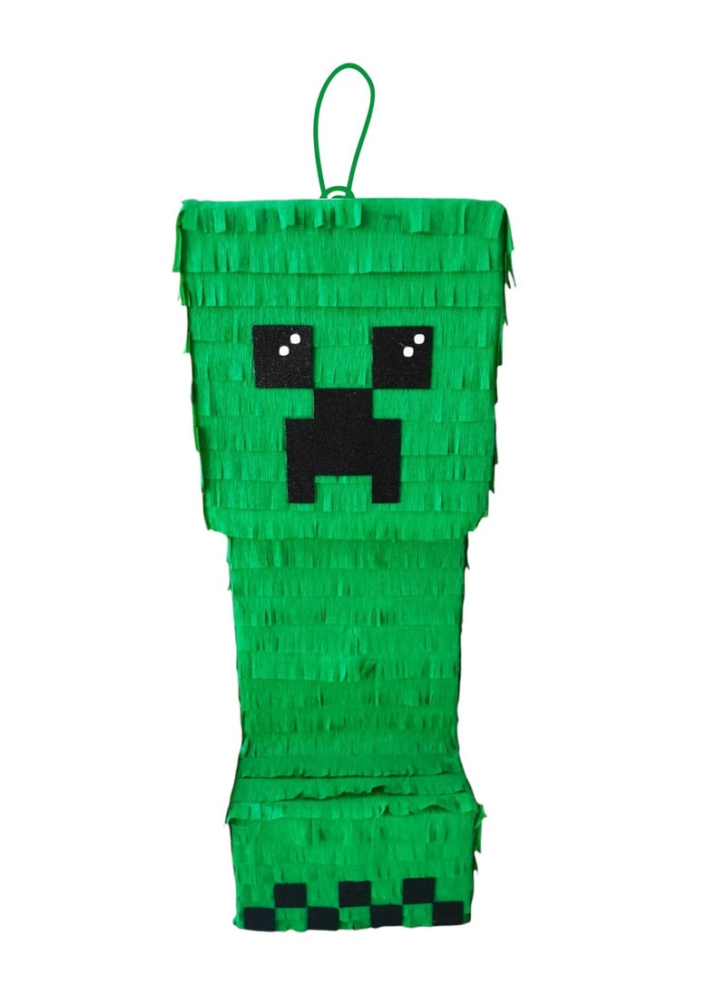 Tamona Minecraft Themed Pinata, Party Favors Kids, Party Decorations, Fillable Candy Favors, Indoor & Outdoor Celebrations Interactive Video Game Minecraft, Large Customized Birthday Pixel Pinata  - Image 1