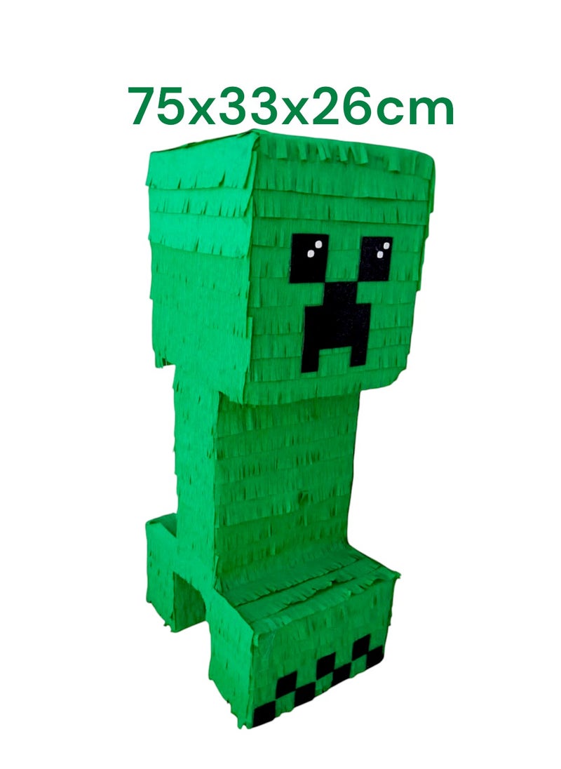 Tamona Minecraft Themed Pinata, Party Favors Kids, Party Decorations, Fillable Candy Favors, Indoor & Outdoor Celebrations Interactive Video Game Minecraft, Large Customized Birthday Pixel Pinata  - Image 2