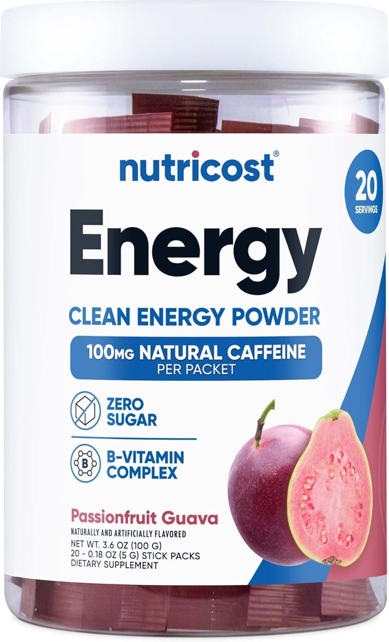 Nutricost Energy Complex Stickpack 20 Servings Passionfruit Guava Flavored  GlutenFree  NonGMO - Image 1