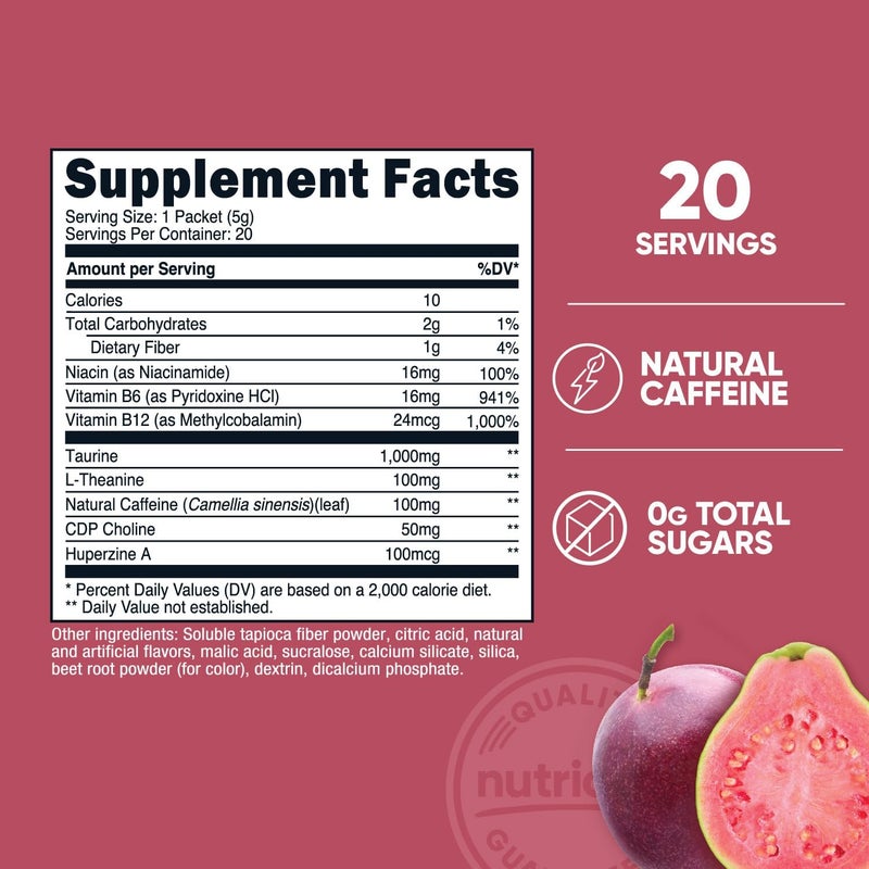 Nutricost Energy Complex Stickpack 20 Servings Passionfruit Guava Flavored  GlutenFree  NonGMO - Image 2