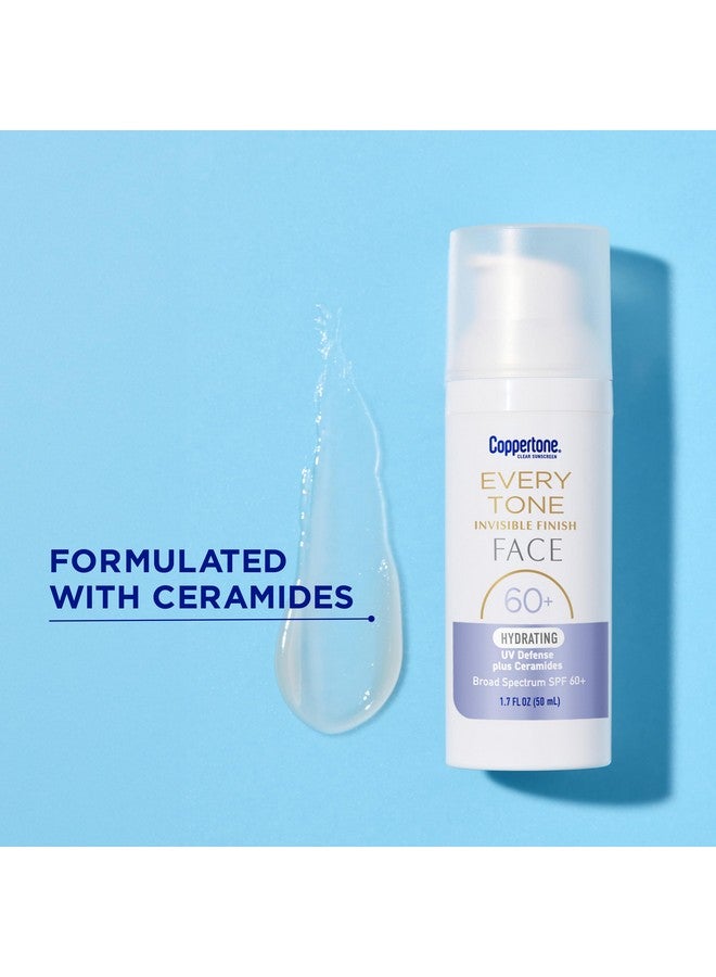 Coppertone Every Tone Invisible Finish Hydrating UV Defense Face Sunscreen SPF 60+ with Ceramides, Lightweight, Blends in Clear Sunscreen for All Skin Tones, 1.7 Fl Oz Pump Bottle - Image 5