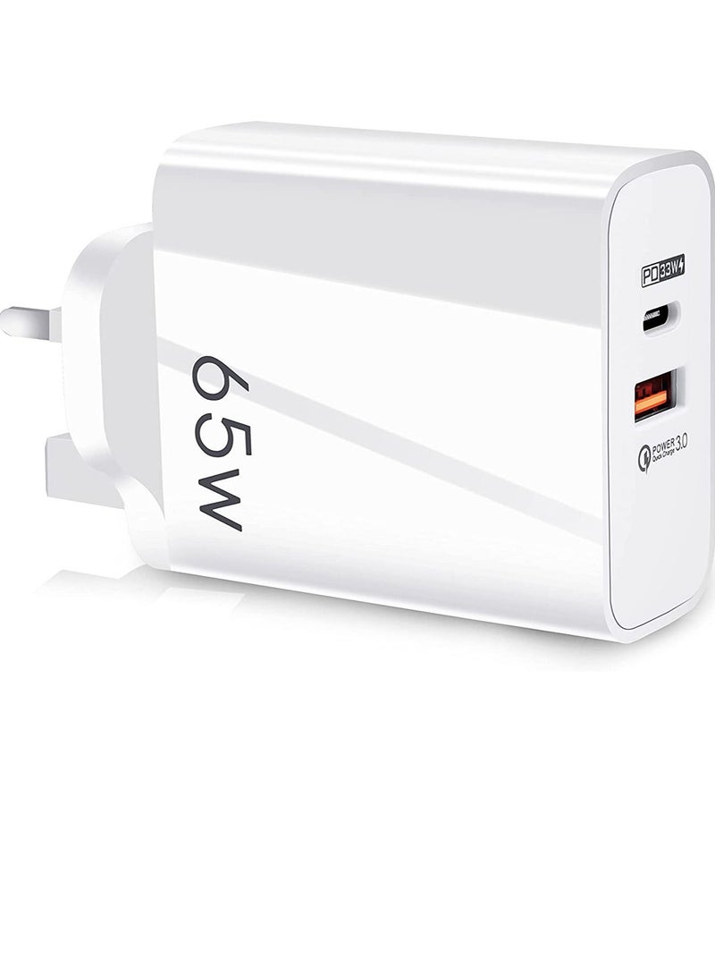 USB C Plug,Charger Type C 65W USB C Fast iphone Charger,PD3.0 Type C Super Fast Charger Wall Plug,Dual Port USB Plug Charger for iPhone, Cell Phones, Mobile Power Bank,iPad,Tablets, Headphones,etc - Image 4