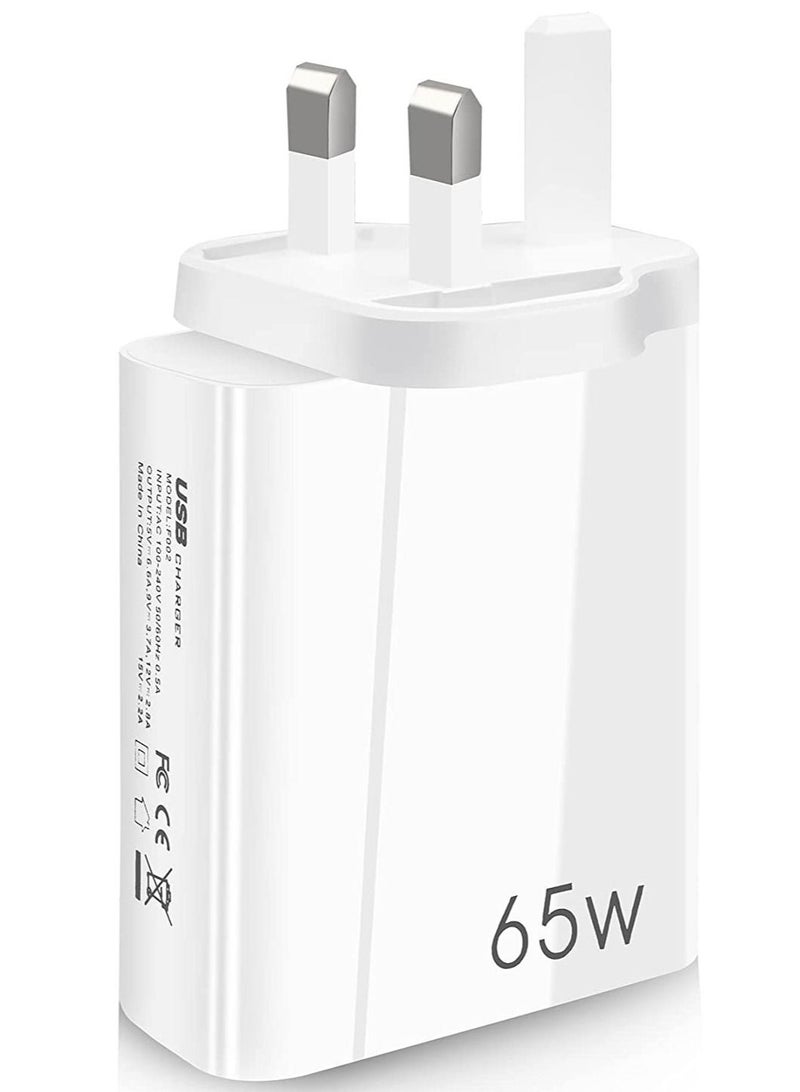 USB C Plug,Charger Type C 65W USB C Fast iphone Charger,PD3.0 Type C Super Fast Charger Wall Plug,Dual Port USB Plug Charger for iPhone, Cell Phones, Mobile Power Bank,iPad,Tablets, Headphones,etc - Image 3