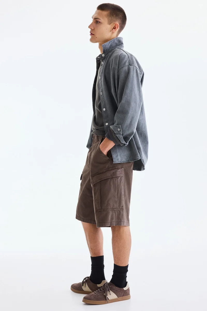 H&M  Loose Fit Cotton cargo shorts for Men | Best Price UAE