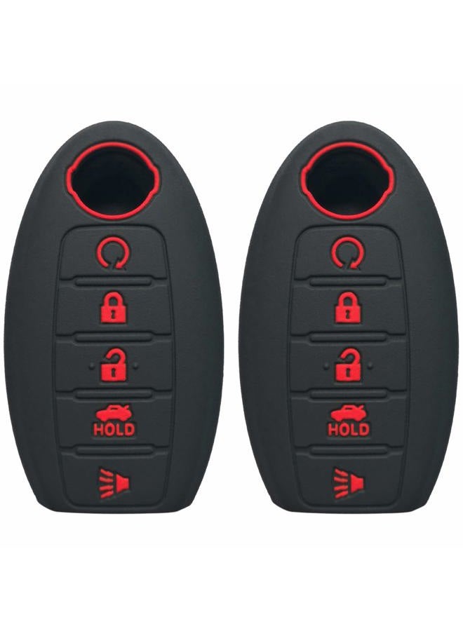Coolbestda 2Pcs Silicone Smart Key Fob Skin Cover Case Protector Keyless Jacket Remote Holder for 2018 2017 Nissan Armada Murano Rogue Maxima Altima Sedan Pathfinder KR5S180144014 - Image 1