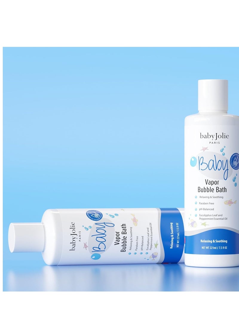 Baby Jolie Baby Jolie Vapor Bubble Bath - Baby & Kids Bathing Aromatherapy for Stuffy Nose and Cough Relief, Made with Eucalyptus and Peppermint Extract, Natural Essential Oils, 7.5 oz  - Image 5