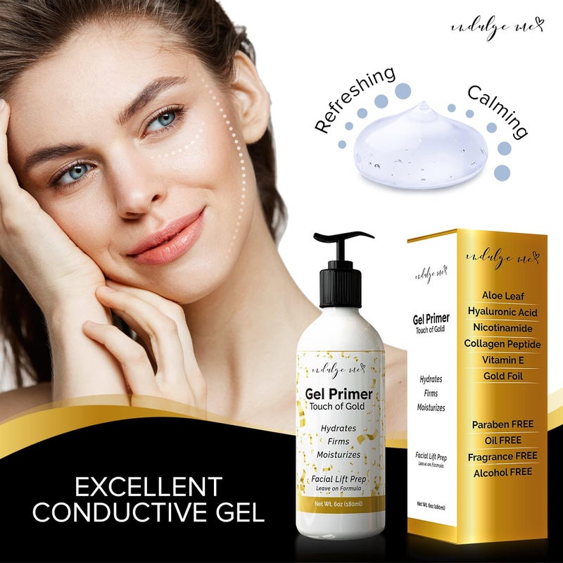 IndulgeMe Conductive Gel - Facial Hydrating Leave-On Gel Primer, Hyaluronic Acid, Collagen Peptide, Niacinamide, Vitamin E, Gold Foil - Image 5