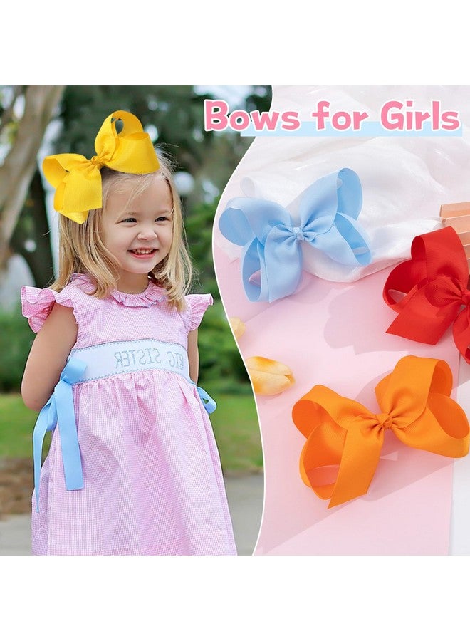 Oaoleer 20PCS 8 Inch Hair Bows for Girls Grosgrain Ribbon Toddler Hair Accessories with Alligator Clips for Toddlers Baby Girls Kids Teens in Pairs - Image 5