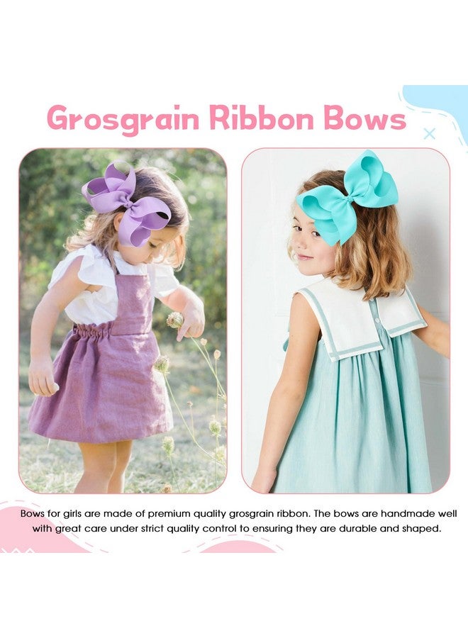 Oaoleer 20PCS 8 Inch Hair Bows for Girls Grosgrain Ribbon Toddler Hair Accessories with Alligator Clips for Toddlers Baby Girls Kids Teens in Pairs - Image 4
