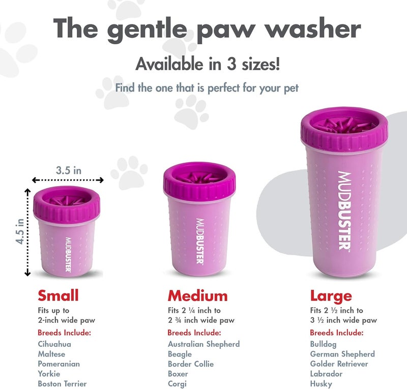 Dexas mudbuster portable dog paw washer/paw cleaner, small, fuchsia - Image 3