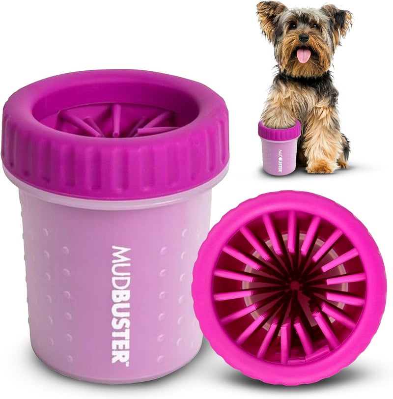 Dexas mudbuster portable dog paw washer/paw cleaner, small, fuchsia - Image 1