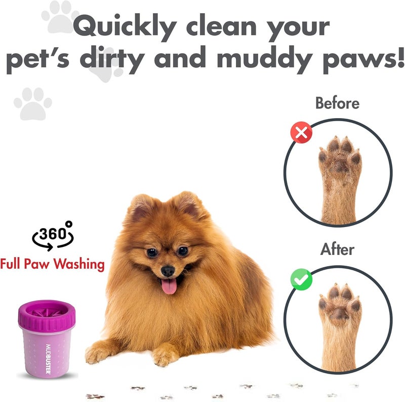Dexas mudbuster portable dog paw washer/paw cleaner, small, fuchsia - Image 4