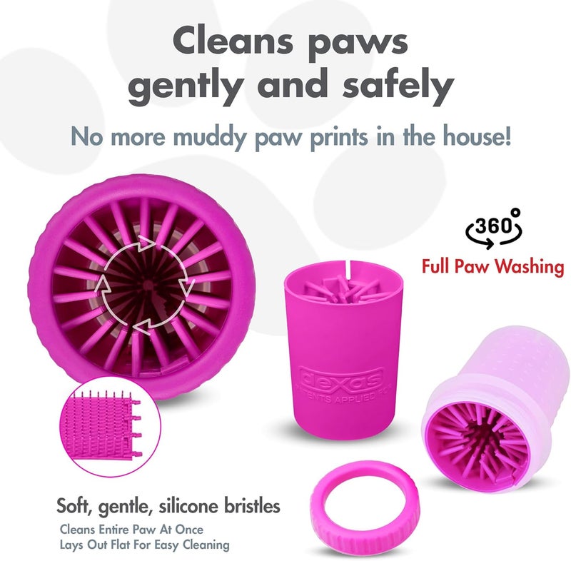 Dexas mudbuster portable dog paw washer/paw cleaner, small, fuchsia - Image 2