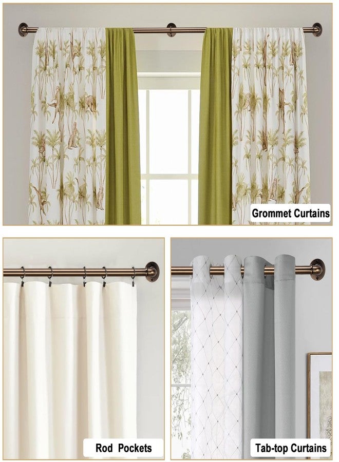 WORLD RODS Industrial Curtain Rods for Windows 18 to 88 Inch, 1 Inch Blackout Wrap Around Drapery Rods, Adjustable Farmhouse Curtain Pole, Wall or Ceiling Mounted, for Living Room, Antique Brass - Image 2
