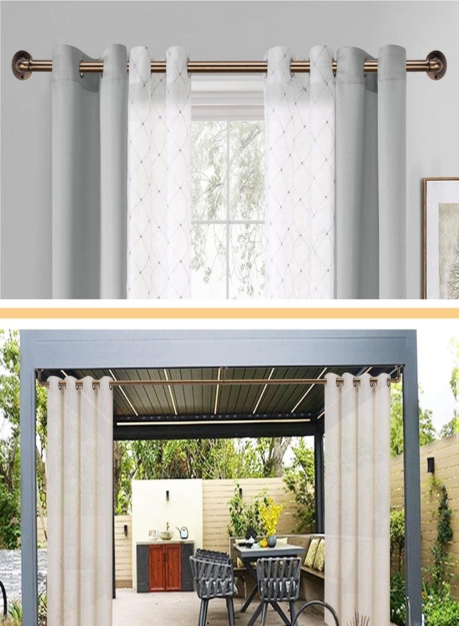 WORLD RODS Industrial Curtain Rods for Windows 18 to 88 Inch, 1 Inch Blackout Wrap Around Drapery Rods, Adjustable Farmhouse Curtain Pole, Wall or Ceiling Mounted, for Living Room, Antique Brass - Image 5