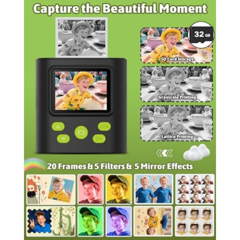 Camera with Instant Print, Thermal Printing Digital Camera Gift for 3-12 Years Old,Safe Ink-Free Design, Toy for Creativity and Learning - Image 4